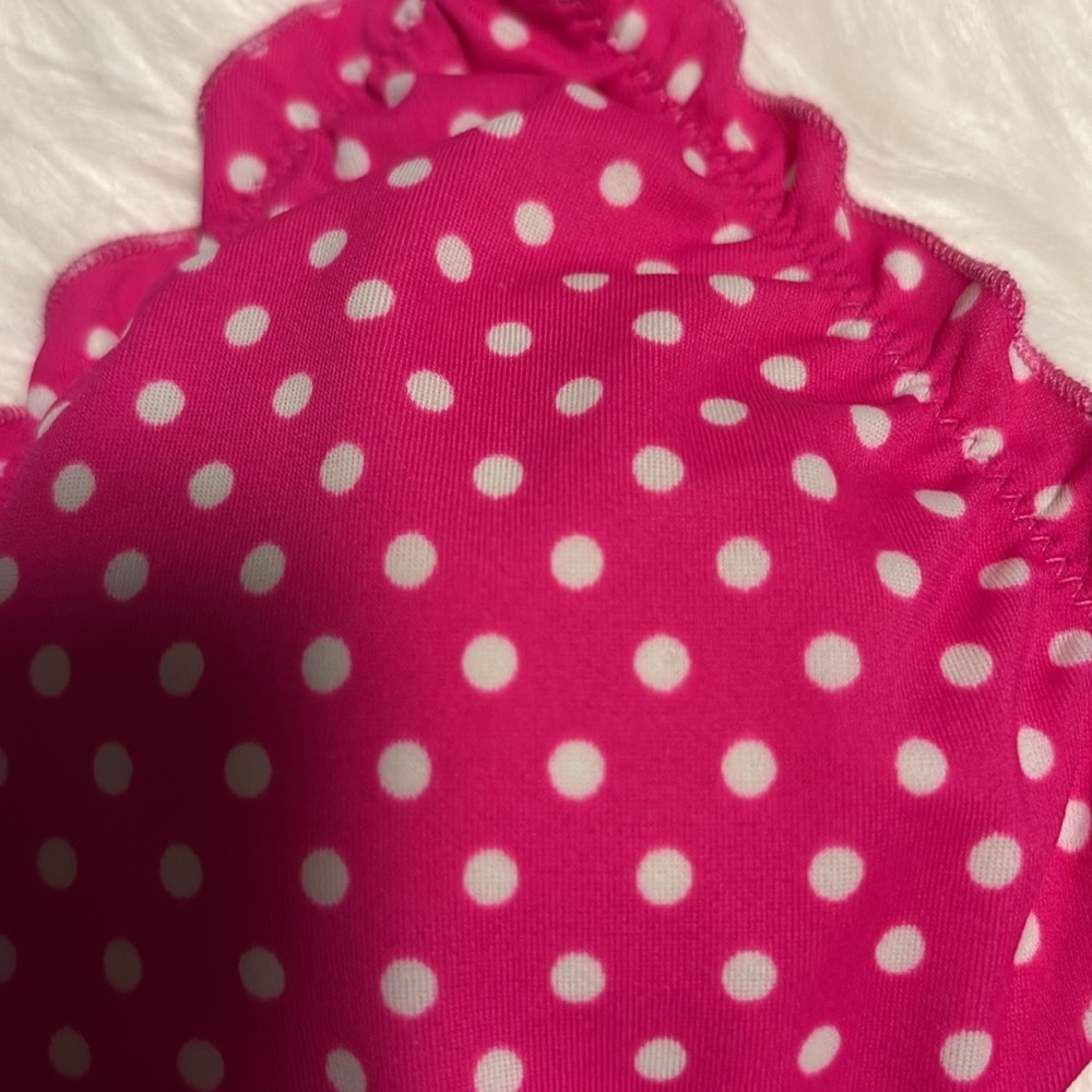 Victoria's Secret Pink and Yellow polka dot Bikini set with Ruched Design M/L - Picture 11 of 12